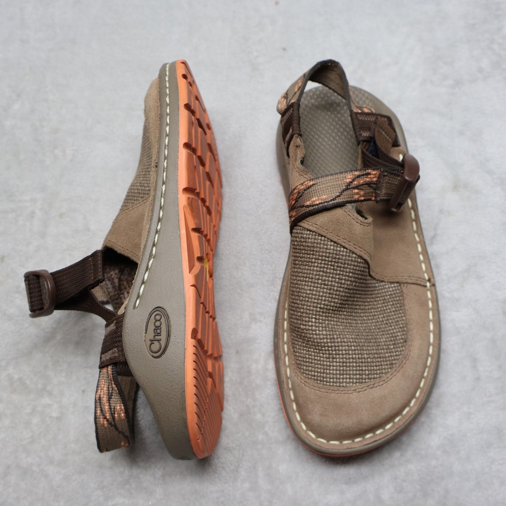 Chaco Women 7.5 Sandals Brown Suede Mesh Casual Slip On Comfort Gorpcore Outdoor